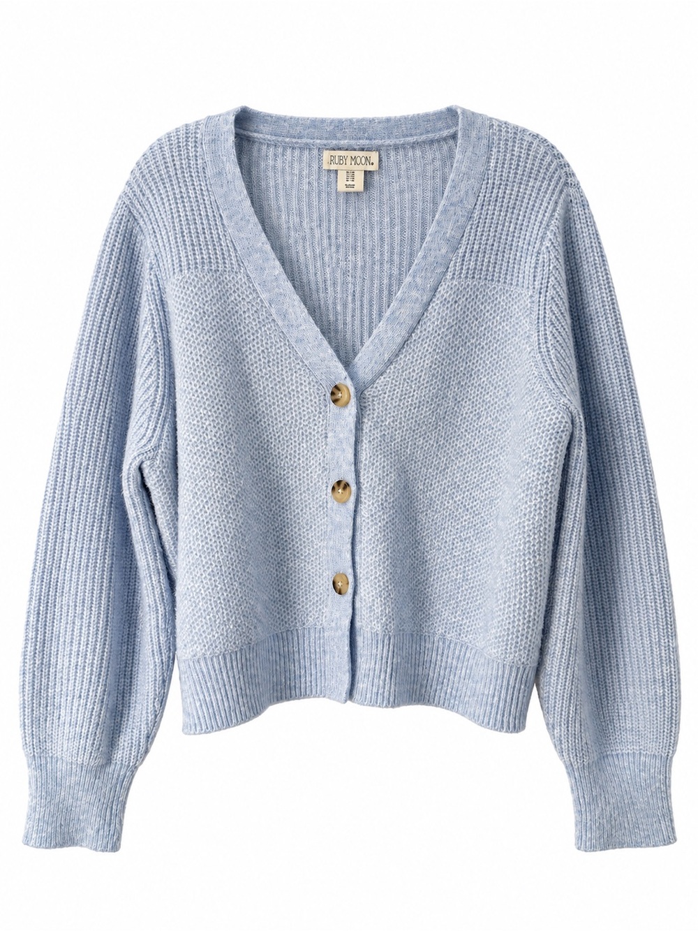 ruby moon Powder Blue V-Neck Buttoned Knit Cardigan